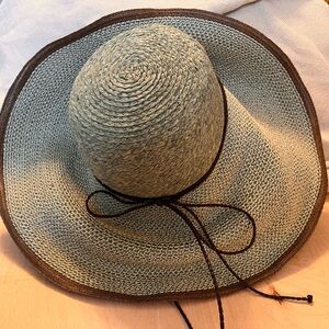 Kakyco Sun Hat with Brown Trim